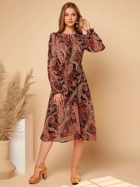 shein gold dress with sleeves Shein Dresses